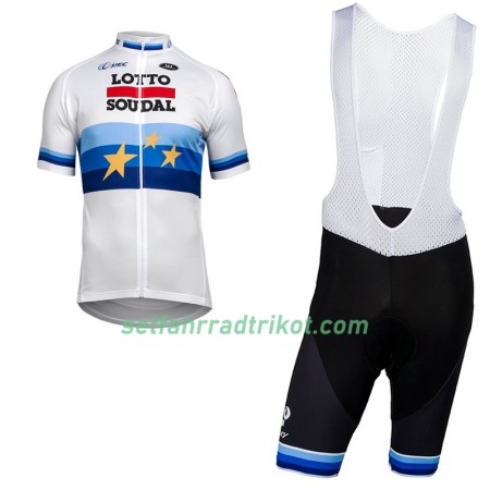Fahrradbekleidung Radtrikot Kurzarm + Trägershorts 2018 Lotto-Soudal Europameister